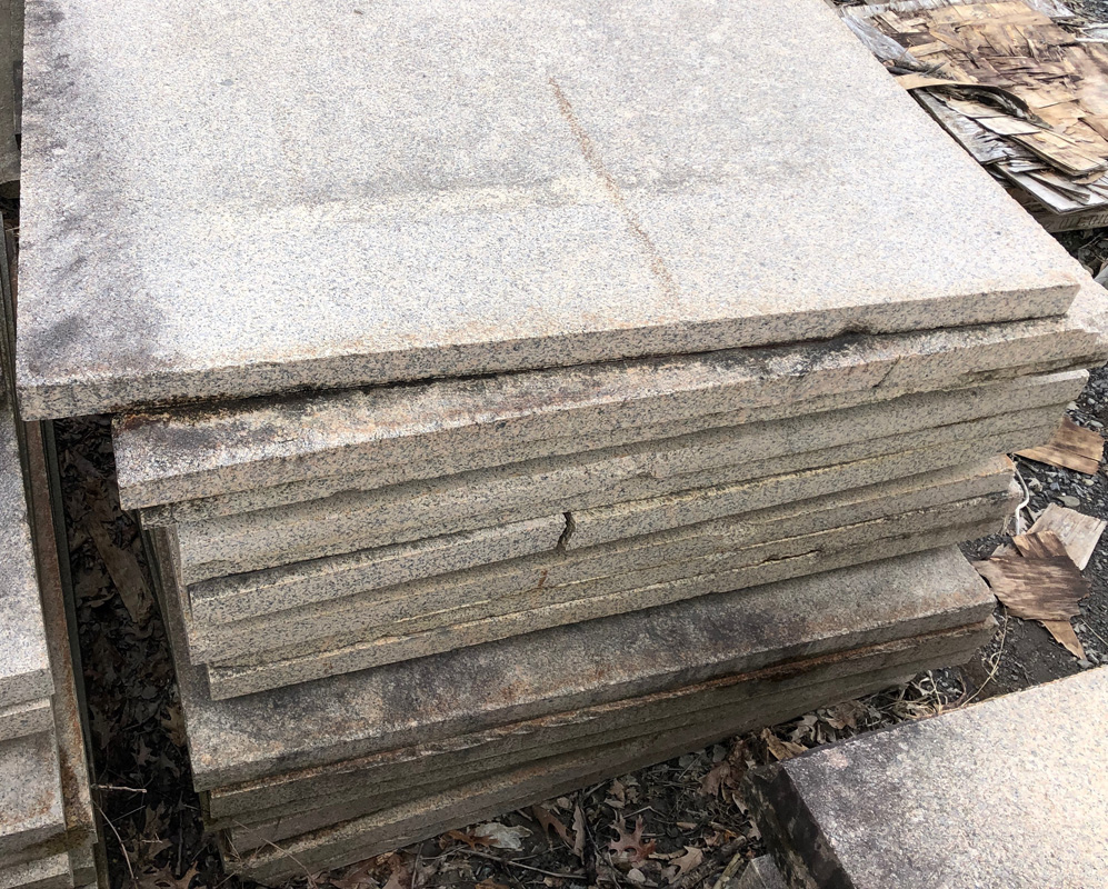 We have several used granite stone Heritage Plaza Pavers available!