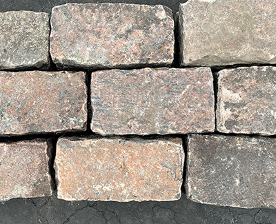 Take a closer look at the color variation in the salvaged Peace Bridge Regulation Cobblestones.