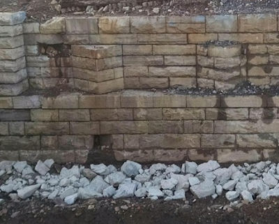 This old bluestone abutment produced hundreds of salvaged stone blocks